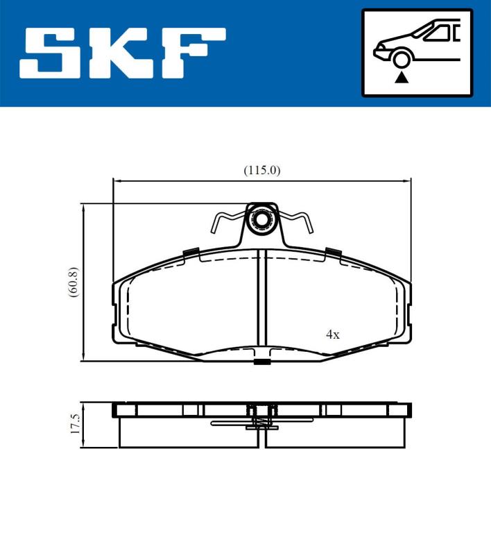 Jogo de 4 pastilhas de travão SKF ref. VKBP 80745